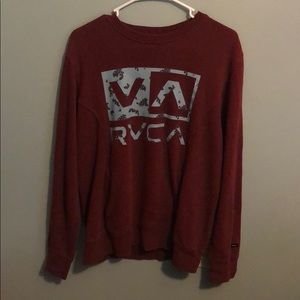 Maroon RVCA sweatshirt with pouches
